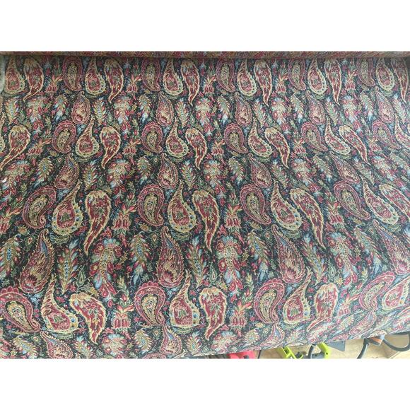 Vintage Tapestry Fabric 4 Yards Paisley Upholstery Bohemian Jacquard Brocade - Picture 3 of 10